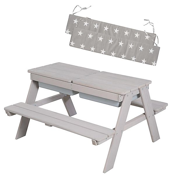 roba® Kindersitzgruppe »Picknick for 4 Outdoor + mit Spielwannen, Grau«, (S günstig online kaufen