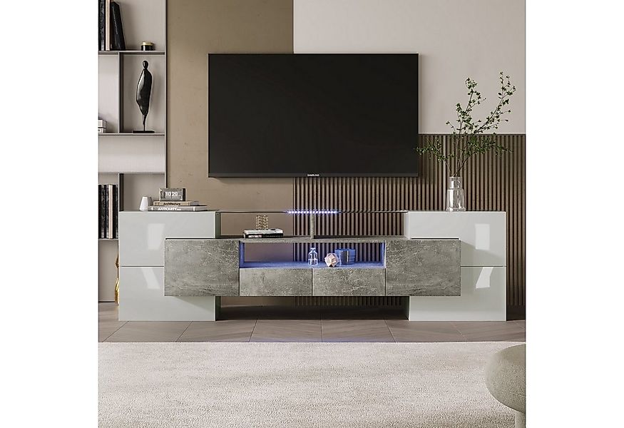 Celya TV-Schrank TV-Schrank, Lowboard,Weiß, 200 cm, LED-Beleuchtung, Wohnzi günstig online kaufen