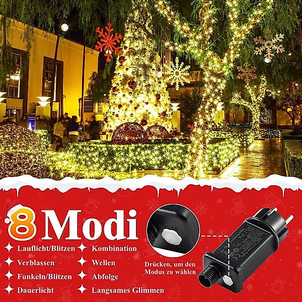 Elegear LED-Lichterkette 10-100M Lichterkette Weihnachtsdeko Innen/Außen günstig online kaufen