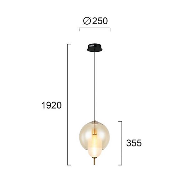 LED-Hängelampe Adol, amberfarben, Ø 25 cm, Glas günstig online kaufen