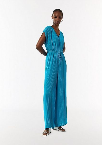comma Jumpsuit Overall Plissee-Jumpsuit mit V-Ausschnitt günstig online kaufen