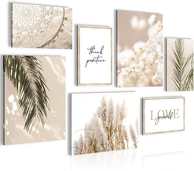 Novart Wandbild Wandbilder Wohnzimmer Boho Natur AUFHÄNGFERTIG 100x70 cm, P günstig online kaufen