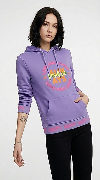 Zwillingsherz Hoodie "Always Positive" Kapuze, Stickerei, Fronttasche, Bünd günstig online kaufen