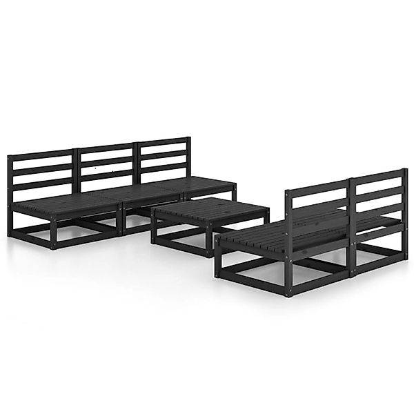 vidaXL 6-tlg Garten-Lounge-Set Schwarz Massivholz Kiefer  Modell 99 günstig online kaufen