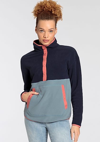 Polarino Fleecepullover mit Colourblocking-Optik, mit Kängurutasche, günstig online kaufen