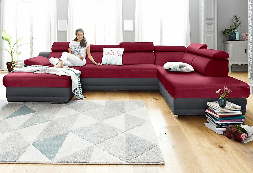 sit&more Wohnlandschaft "Xenia U-Form" wahlweise mit Bettfunktion günstig online kaufen