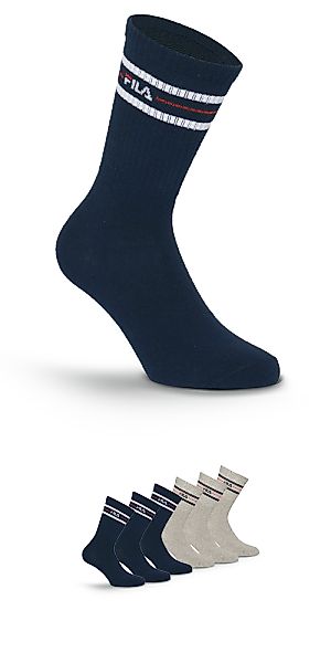 Fila Socken "UNISEX LIFESTYLE PLAIN SOCKS" 6 Paar tlg. mit eingestricktem L günstig online kaufen