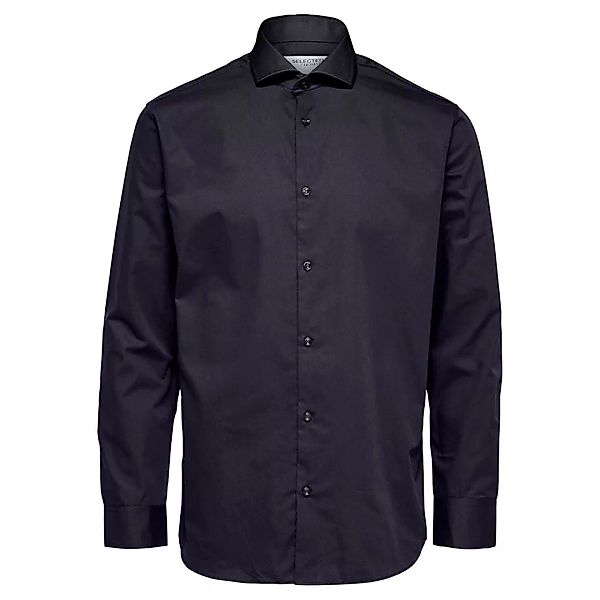 Selected Ethan Cut Away Slim Langarm Hemd XL Black günstig online kaufen