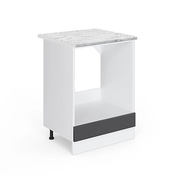 Vicco Herdumbauschrank R-Line Anthrazit Hochglanz/Weiß 60 cm AP Marmor günstig online kaufen