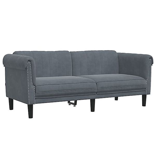 vidaXL Sofa, 2-Sitzer Dunkelgrau Samt günstig online kaufen