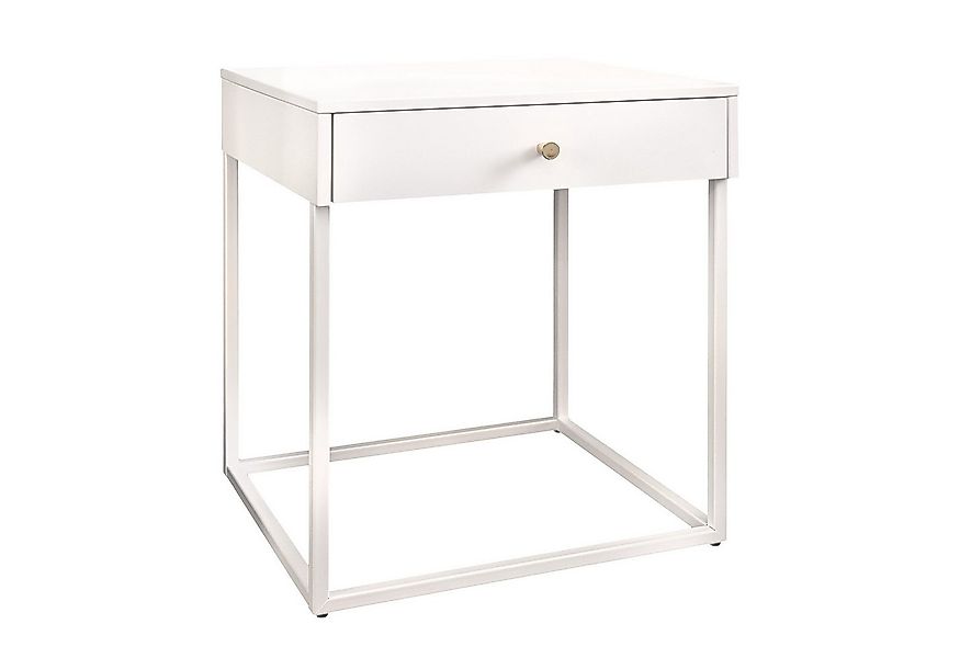 riess-ambiente Nachttisch SLIM LINE 50cm weiß - Metall, mit Schublade, Indu günstig online kaufen