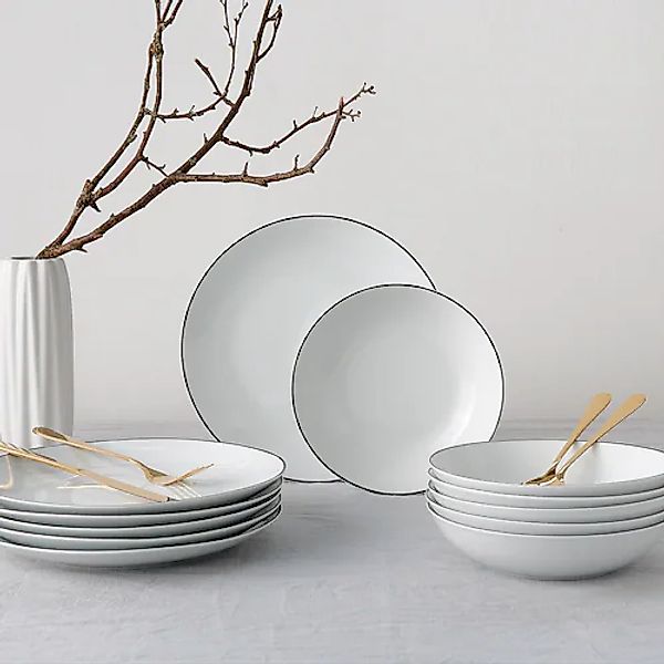 my home Tafelservice »Madeline« Geschirr, trendige Coupeform, handgemalte, günstig online kaufen