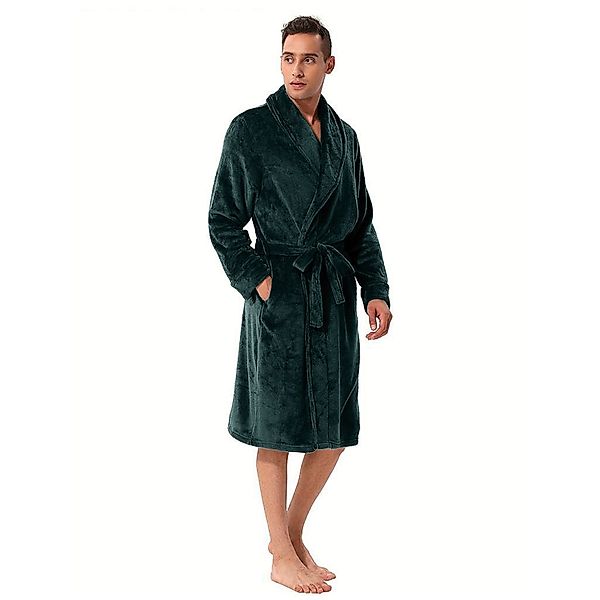 TEXEMP Unisex-Bademantel Bademantel Morgenmantel Fleece Herren günstig online kaufen