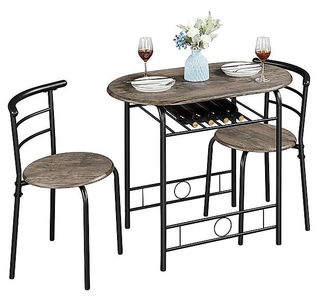 Yaheetech Esszimmer-Set Essgruppe mit 2 Stühlen, Esszimmergruppe 3-teilig günstig online kaufen