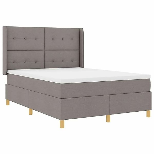 vidaXL Boxspringbett mit Matratze Taupe 140 x 190 cm Stoff 3343690 günstig online kaufen