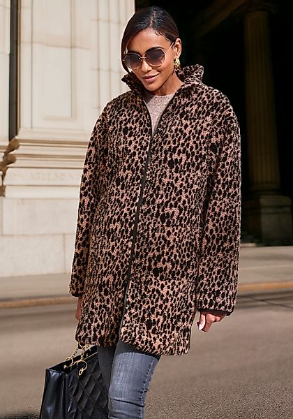 LASCANA Fleecejacke im Leomuster in weicher günstig online kaufen
