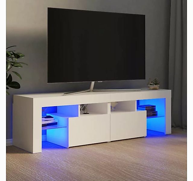 vidaXL TV-Schrank TV-Schrank mit LED Leuchten Weiß 140x35x40 cm Lowboard günstig online kaufen