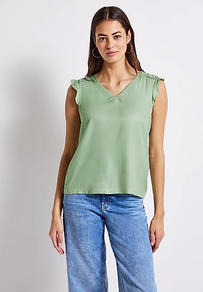 STREET ONE Spitzentop aus elastischem Materialmix günstig online kaufen