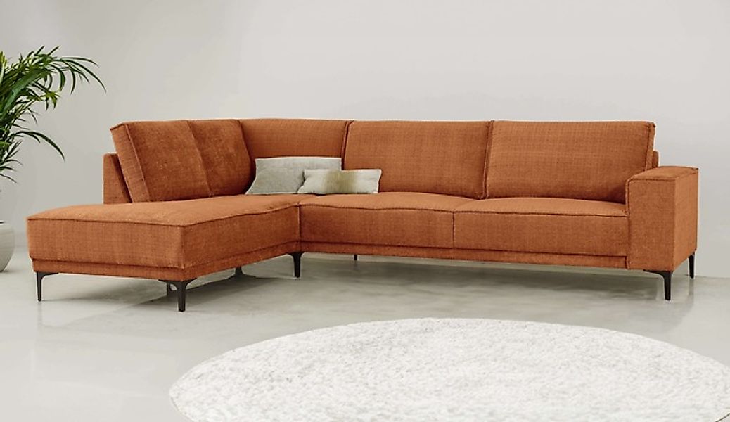 Places of Style Ecksofa »Polsterecke Oland, Struktur, Flachgewebe, Luxus-Mi günstig online kaufen