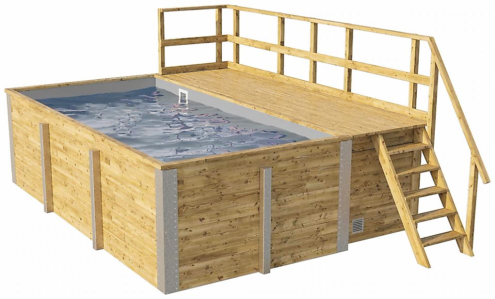 weka Rechteckpool "595 Gr. 1 mit Sonnendeck und Technikraum" BxLxH: 309x416 günstig online kaufen