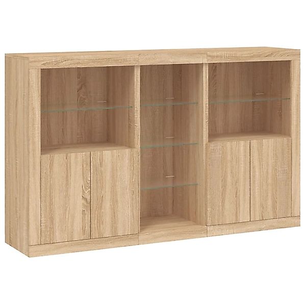 vidaXL Sideboard mit LED-Leuchten Sonoma-Eiche 162x37x100 cm 3209172 günstig online kaufen
