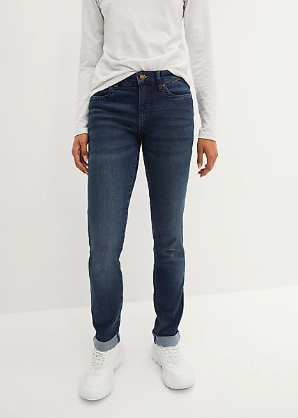 bonprix Straight-Jeans "Straight Jeans Mid Waist, Stretch" Regular Fit, mit günstig online kaufen