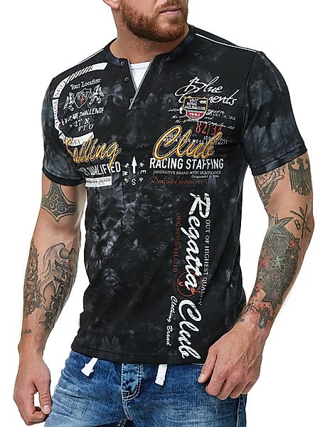 L.gonline Kurzarmshirt Herren T-Shirt mit Knopfleiste, günstig online kaufen