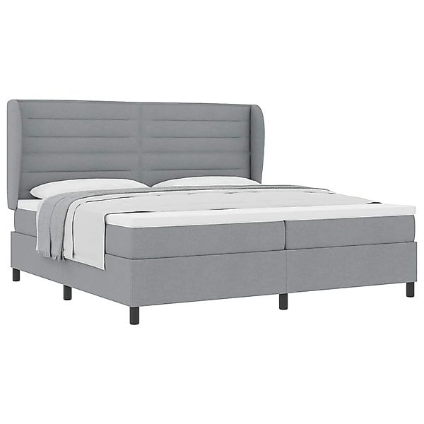 vidaXL Boxspringbett mit Matratze Hellgrau 200 x 200 cm Stoff 3340522 günstig online kaufen