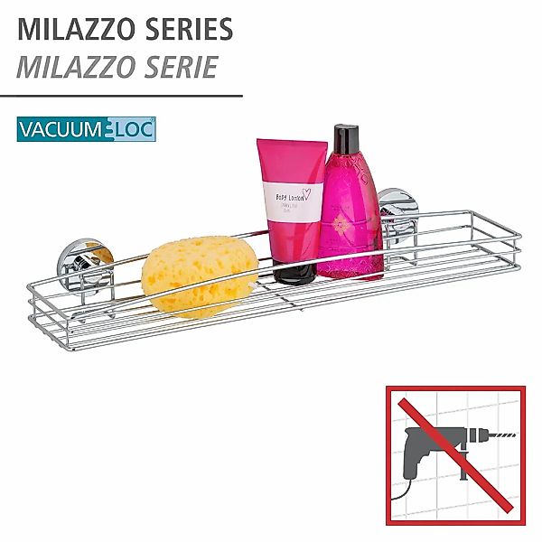 Wenko Vacuum-Loc Maxiablage Milazzo Chrom-Weiß günstig online kaufen