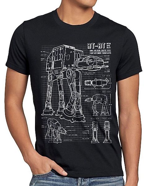 style3 T-Shirt AT-AT blaupause walker star krieg wars imperium der sterne v günstig online kaufen