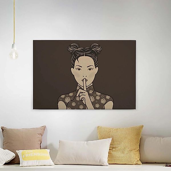 Bricoflor Manga Leinwand Bild Grau Braun Modernes Wandbild Mit Japan Motiv günstig online kaufen