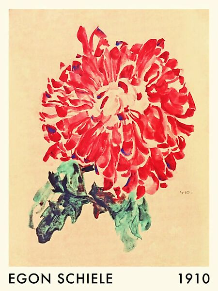 Poster / Leinwandbild - Egon Schiele: Rote Chrysantheme (1910) günstig online kaufen