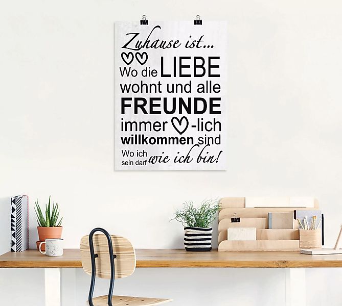 Artland Wandbild "Wo die Liebe wohnt", Sprüche & Texte, (1 St.), als Alubil günstig online kaufen