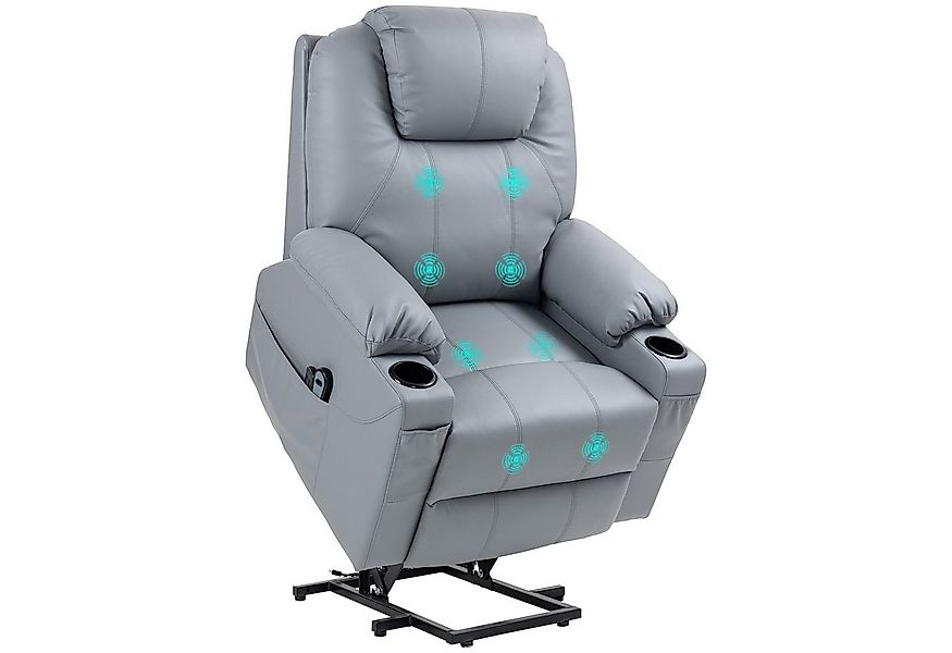 HOMCOM Massagesessel Elektrischer Aufstehsessel mit Seitentaschen (Fernsehs günstig online kaufen