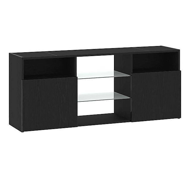 vidaXL TV-Schrank TV-Schrank mit LED-Leuchten Schwarz Eichen-Optik 120x30x5 günstig online kaufen