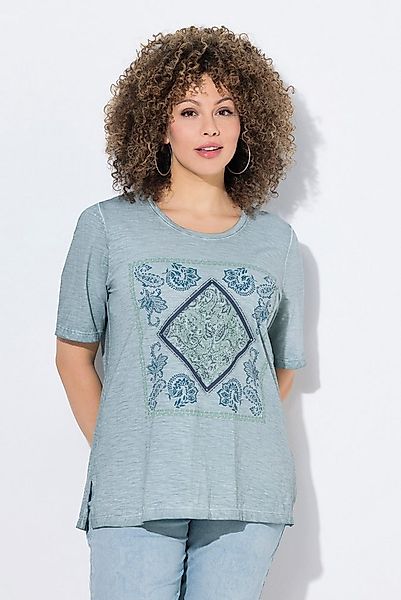 Ulla Popken T-Shirt T-Shirt Ziersteine Classic Rundhals Halbarm günstig online kaufen