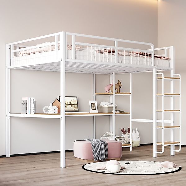 Merax Hochbett (1-St., Metallbett Einzelbett für günstig online kaufen