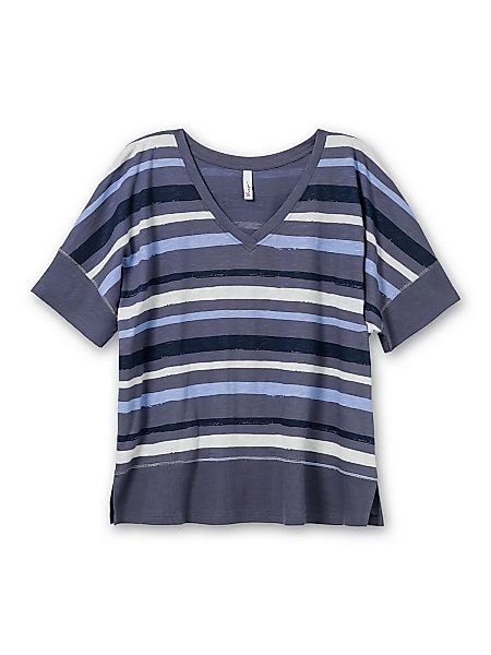 Sheego T-Shirt "Große Größen", mit V-Ausschnitt und Streifendruck günstig online kaufen