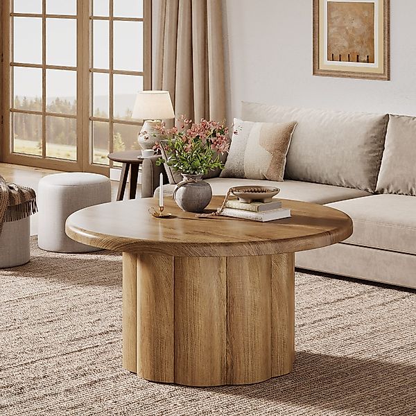 Tribesigns Couchtisch 80 cm runder Couchtisch günstig online kaufen