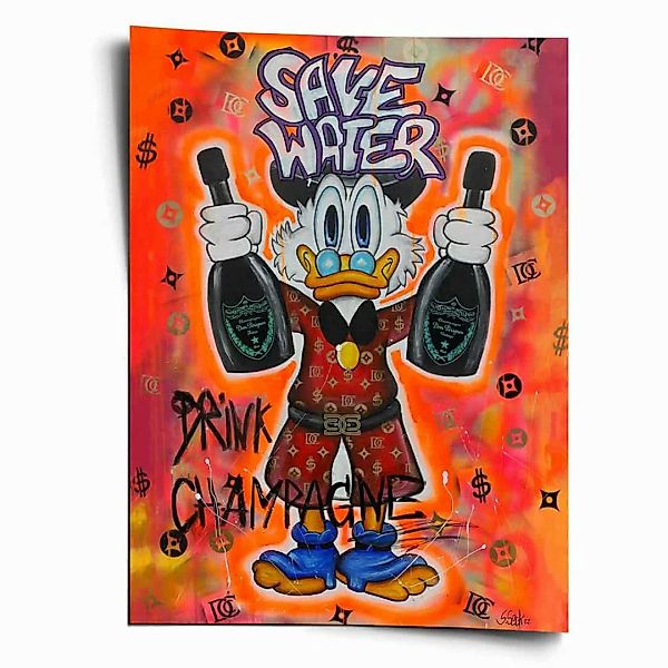 DOTCOMCANVAS® Leinwandbild Save Water Drink Champagne günstig online kaufen