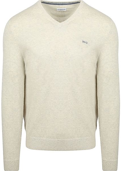 McGregor Pullover Merinowolle V-Ausschnitt Off White - Größe XL günstig online kaufen