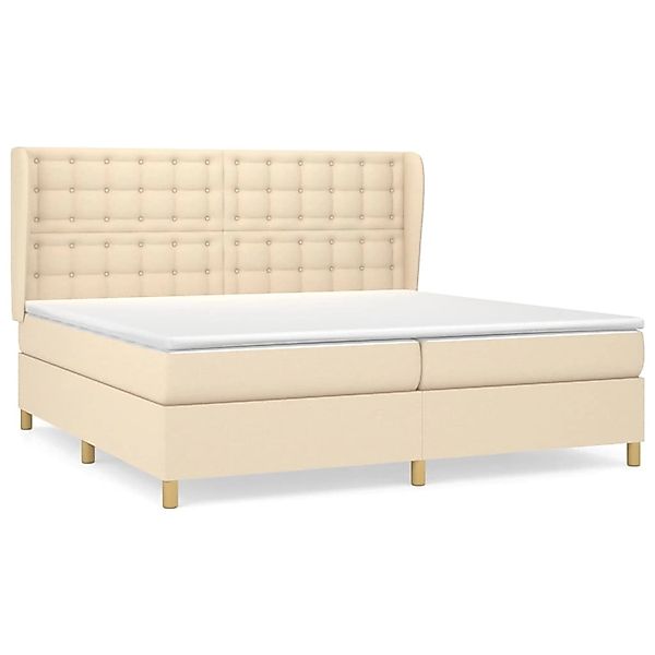 vidaXL Boxspringbett mit Matratze Creme 200x200 cm Stoff1397002 günstig online kaufen