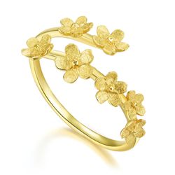 Runde Perlé Silberring zarte Vergissmeinnicht Blumen, günstig online kaufen