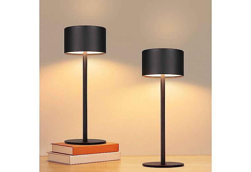 Nettlife LED Tischleuchte Schwarz/Weiß/Grün kabellos dimmbar 3 Farbtemperat günstig online kaufen