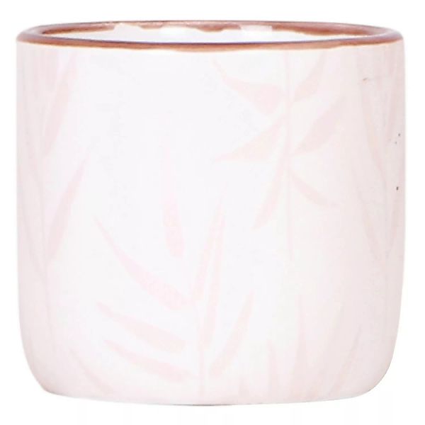 Keramik-Übertopf Leaf Bedruckt Ø 6 cm x 5 cm Weiß-Rosa günstig online kaufen
