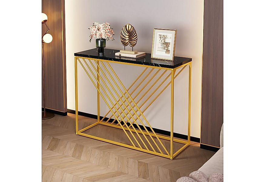 HAUSS SPOLE Beistelltisch mit goldenem Fuß, Hochglanztisch für den Eingangs günstig online kaufen