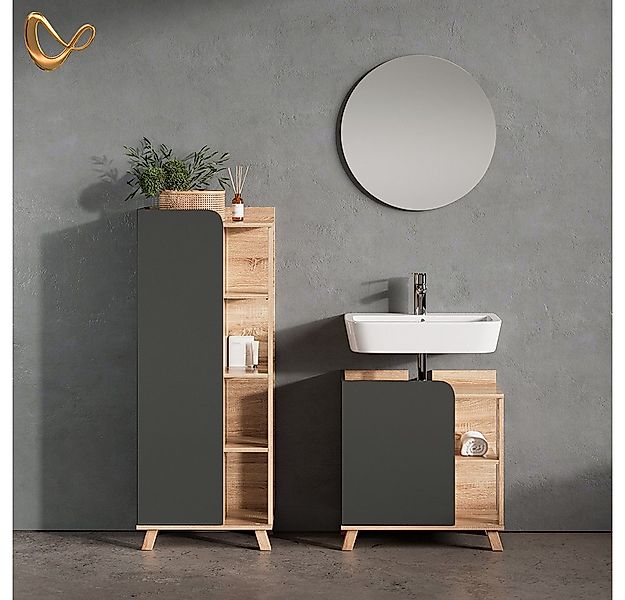 Livinity® Waschbeckenunterschrank Marano, Anthrazit/Sonoma, 60 x 65 cm mit günstig online kaufen