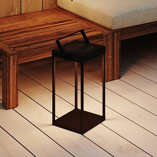 LED-Solarlaterne Pure, schwarz, USB, Metall, Höhe 42 cm günstig online kaufen