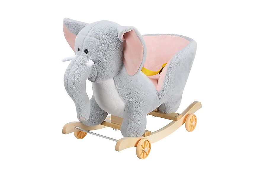 oyajia Schaukeltier 2-IN-1 Schaukelpferd mit Räder Plüsch Babyschaukel Spie günstig online kaufen