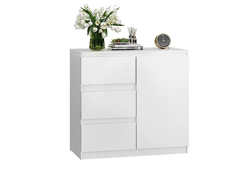 WLIVE Sideboard Kommode, Breite 80 cm, Sideboard mit 3 Schubladen & 1 Tür, günstig online kaufen